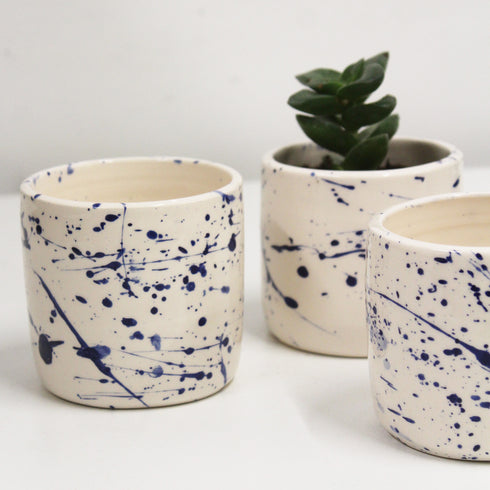 Mini Splatter Handmade Ceramic Plant Pot 8cm