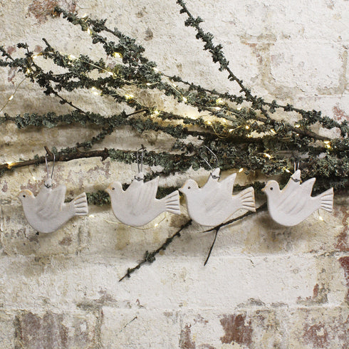 White Dove Handmade Ceramic Hanging Keepsake Decoration