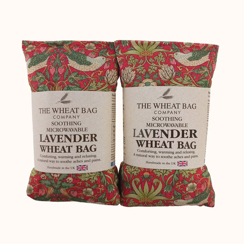 William Morris Strawberry Thief Crimson Lavender Scented Cotton Wheat Bag