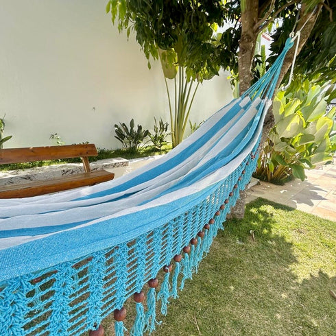 Blue Stripe Cotton Single Hammock