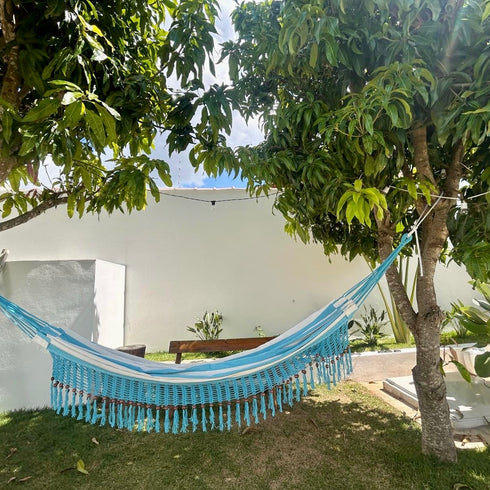 Blue Stripe Cotton Single Hammock