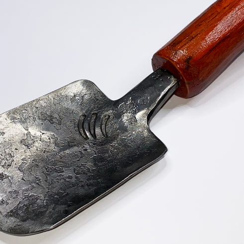 Hand Forged Steel Garden Trowel with Red Handle