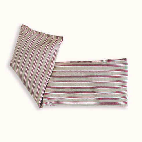 Ticking Stripe Claret Red Lavender Scented Cotton Wheat Bag