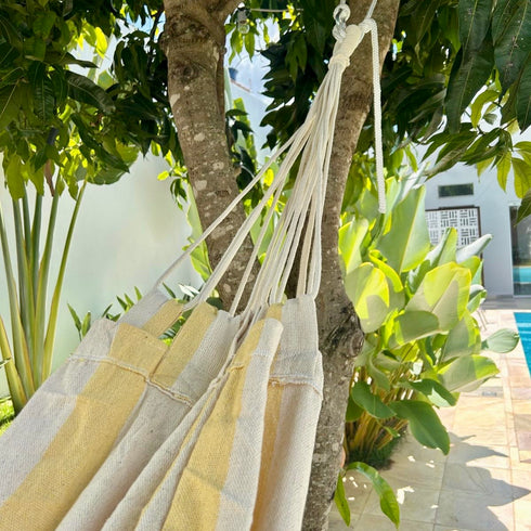 Yellow Stripe Cotton Single Hammock