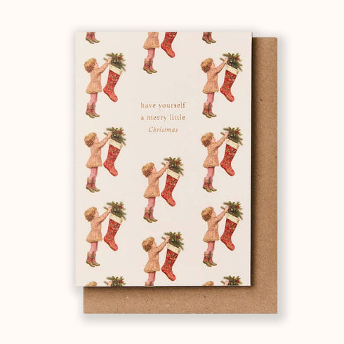 Vintage Stocking Christmas Card