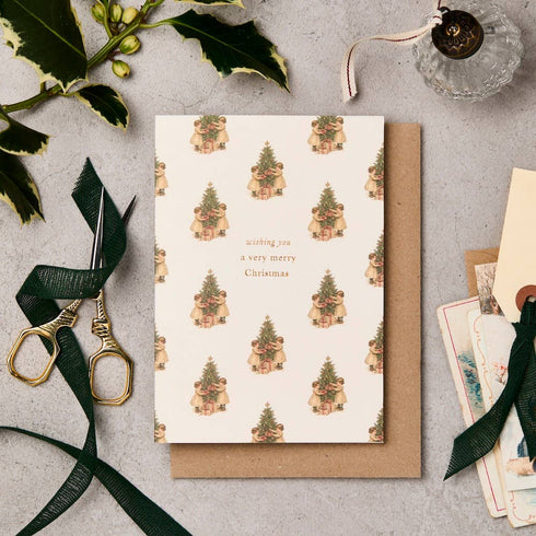 Vintage Tree Christmas Greetings Card