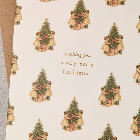 Vintage Tree Christmas Greetings Card