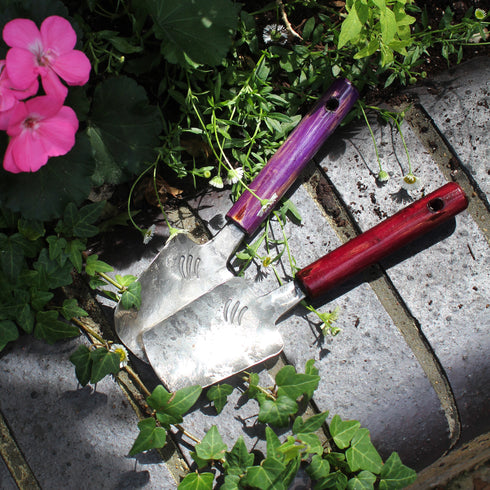 Small Hand Forged Trowels with Hazel Handle