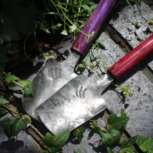 Small Hand Forged Trowels with Hazel Handle