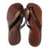 Leather Flip Flops with Flower Design