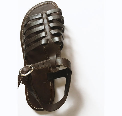 Unisex Leather Fisherman Sandals – Flat with Buckle