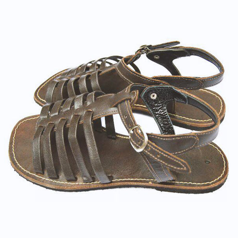 Unisex Leather Fisherman Sandals – Flat with Buckle