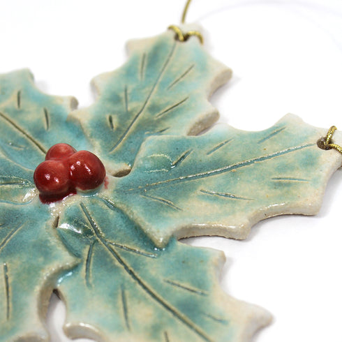 Jolly Holly Handmade Ceramic Christmas Decoration