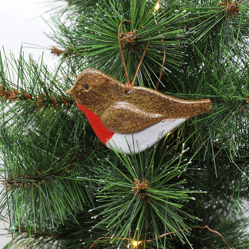 Red Robin Handmade Ceramic Christmas Decoration